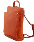 Clementine Orange Leather Backpack – Stylish & Versatile by Sostter at brixbailey.com