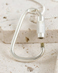Climbing Carabiner Silver Necklace