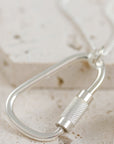 Climbing Carabiner Silver Necklace