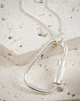 Climbing Carabiner Silver Necklace