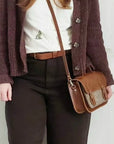 Midi Tannery & Tweed Satchel - Tan