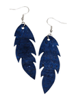 Cobalt blue leaf earrings