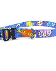 Durable Blue Graffiti Dog Collar with Metal Buckle