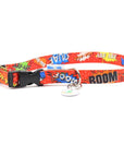 Red Graffiti Pattern Dog Collar with Buckle