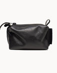 Handmade Leather Cosmetic Bag with Zipper and Pocket