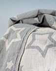 Luxury constellations jacquard baby blanket throw, premium 100% organic cotton, stylish dove grey, soft and cozy nursery essential by Wildash London at brixbailey.com