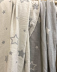 Luxury constellations jacquard baby blanket throw, premium 100% organic cotton, stylish dove grey, soft and cozy, 100cm x 160cm by Wildash London at brixbailey.com