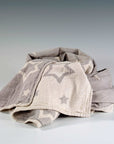 Luxury constellations jacquard baby blanket throw, premium 100% organic cotton, stylish dove grey, soft and cozy nursery essential by Wildash London at brixbailey.com