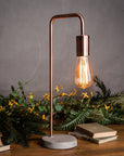 Copper Industrial Lamp With Stone Base