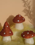 Glittery Mushroom Shaped Candles
