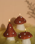 Glittery Mushroom Shaped Candles