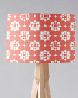 Coral and White Drum Lampshade, Victorian Tiles Design Shade for Table, Floor or Ceiling Pendant Light