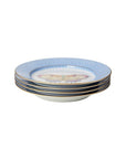 Cornflower Blue Lace Plate Butterfly Side/ Pudding Plate - Set of 4