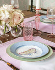 Cornflower Blue Lace Plate Butterfly Side/ Pudding Plate - Set of 4