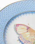 Cornflower Blue Lace Plate Butterfly Side/ Pudding Plate - Set of 4