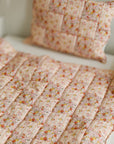 Cotton Quilted Patchwork Blanket and Pillow Set Spring Garden