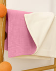 Couverture bio rose made in france papate fille