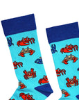 Save the Crabs Bamboo Socks in Blue