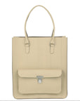 Ivory Pebbled Leather Tote Shopper with Inner Pocket