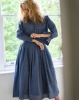 alma skirt | indigo grid