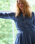 hanna shirt | indigo grid
