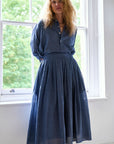 alma skirt | indigo grid
