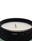 Luxury cucumber ginger mint aromatherapy candle, green floral scent with lemon, spearmint, lily, jasmine, musk, vegan friendly by Wolf & Wilde at brixbailey.com