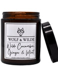 Luxury cucumber ginger mint aromatherapy candle, green floral scent with lemon, spearmint, jasmine, rose, musk, vegan friendly by Wolf & Wilde at brixbailey.com