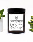 Luxury cucumber ginger mint aromatherapy candle, fresh floral scent with lemon, spearmint, jasmine, rose, musk, vegan friendly by Wolf & Wilde at brixbailey.com
