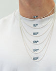 Aztec Ollin Travel Mandala Personalised Silver Necklace