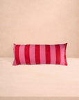 Poppy Raspberry Cabana Stripe Long Lumbar Cushion Cover