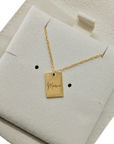 Custom engraved tiny tag necklace