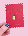 Custom engraved tiny tag necklace