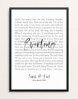 Custom Song Lyrics Minimalist Wall Art Print