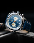 Blue And Orange Leather Rally Watch Strap