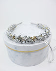 Selena Crystal & Pearl Headband – Luxury Silver Hair Accessory by Eva Oherjus at www.brixbailey.com