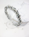 Selena Crystal & Pearl Thin Silver Headband – Luxurious Handmade Accessory by Eva Oherjus at www.brixbailey.com