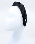 Luxury Joanna Black Mulberry Silk Knotted Headband by Eva Oherjus at www.brixbailey.com