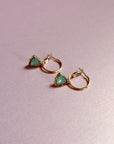 Holly Aqua Gem Hoop Earrings
