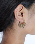 Celeste Cutout Mini Hoops - Lightweight Brass Hoops with Floral Cut-Pattern.