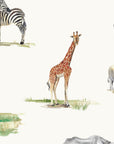 Safari Animals Watercolour Wallpaper - Children's Bedroom & Nursery