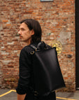 Convertible Leather Backpack and Shoulder Bag