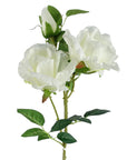 Pack of 6 x Artificial Flowers White Rose Stem - 3 flowers 80cm-4