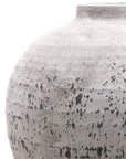 Handcrafted stone ceramic vase with crackled texture, neutral hue, and modern silhouette - 36cm decorative home accent. by sostter at brixbailey.com
