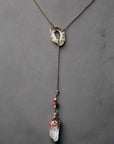 Raw Quartz Lariat in Copper & Brass - Boho | Handmade by Blackbird & Sage