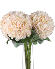 Hand-painted cream hydrangea stem with blush tones, realistic plastic floral decor for centerpieces and weddings. by Sostter at brixbailey.com