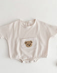 Waffle Bear Bodysuit Brown or Creme