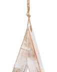 Vintage White Wooden Star Decor | Shabby Chic Sparkle Accent