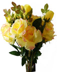 Pack of 6 x 80cm Artificial Yellow Rose Stem - 18 flowers-0