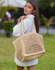 Beach Tote Bag in Natural Weave